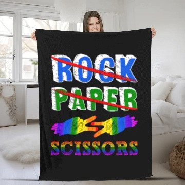 Discover Rock Paper Scissors Lesbian Couple LGBTQ Pride Mon Fleece Blankets