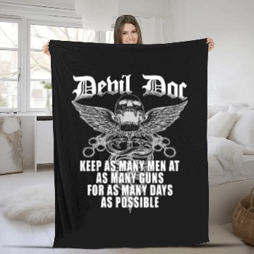 Discover Devil Doc US Navy Corpsman Badass Army Veteran Fleece Blankets