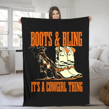 Discover Rodeo Cowgirl Fleece Blankets