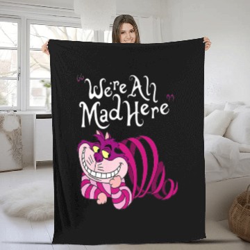 Discover Cheshire Cat Were all Mad Here Cat 1669 Fleece Blankets