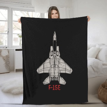 Discover F 15E Strike Eagle US Airborne Fighter Pilot Fleece Blankets