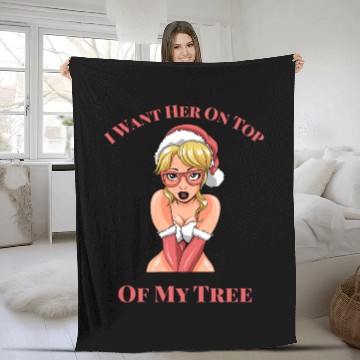 Discover Sexy Xmas Babe Top Of The Tree Fleece Blankets