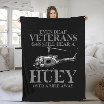 Discover Huey Aircraft Army US Airborne Fighter Pilot Fleece Blankets