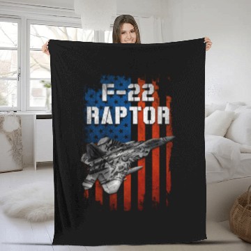 Discover F22 Raptor Aircraft Army US Airborne Fleece Blankets