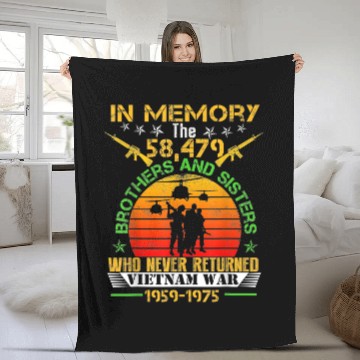 Discover Vietnam Veteran In Memory The War Vietnam 3D Fleece Blankets