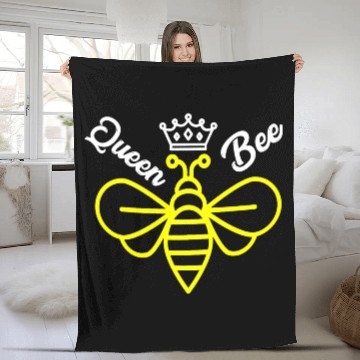 Discover Queen Bee Crown Bee Queen Fleece Blankets