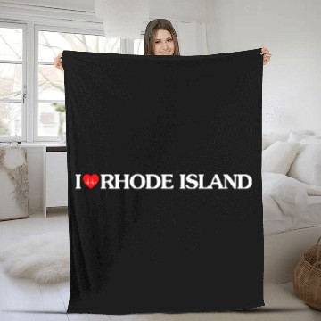 Discover Ocean State Block Island Heart I Love Rhode Island Fleece Blankets