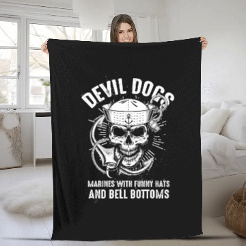 Discover Devil US Navy Corpsman DOC Badass Army Veteran Fleece Blankets