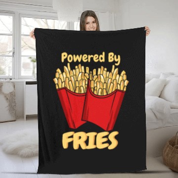 Discover French Fries: Powered With Fries Fleece Blankets