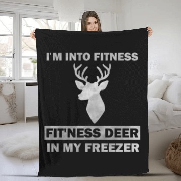 Discover Funny Deer Hunting Saying For Hunters Fleece Blankets