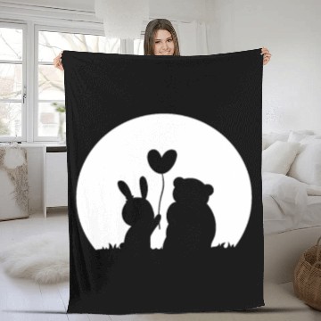 Discover Bunny and Bear Fleece Blankets