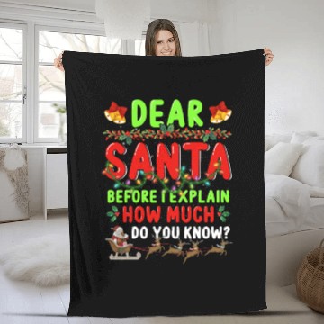 Discover Dear Santa I Can Explain Xmas Pajama For Christmas Fleece Blankets