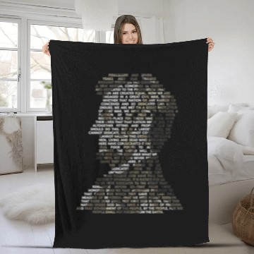 Discover Abraham Lincoln Portrait Gettysburg Address T Shir Fleece Blankets