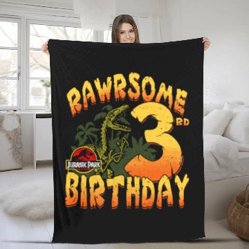 Discover Jurassic Park Rawrsome 3Rd Birthday Fleece Blankets