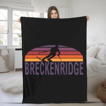 Discover Breckenridge Colorado Usa Ski Resort Snowboarding Fleece Blankets
