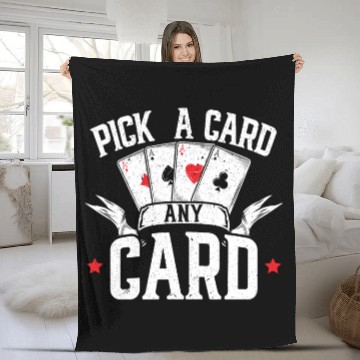 Discover Pick A Card Any Card Magic Magician Wizardry Fleece Blankets