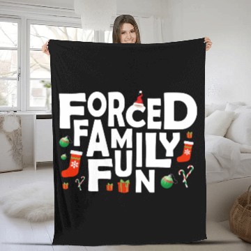 Discover Forced Family Fun Christmas Gift Hilarious Design Fleece Blankets