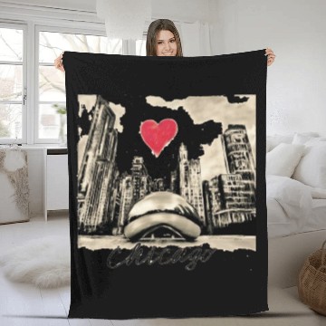 Discover i love Chicago Fleece Blankets