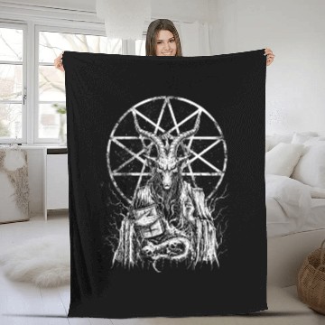 Discover Demonic Baphomet Goat Fleece Blankets