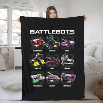 Discover BattleBots Group Robot Photo Box Up Fleece Blankets, Mens