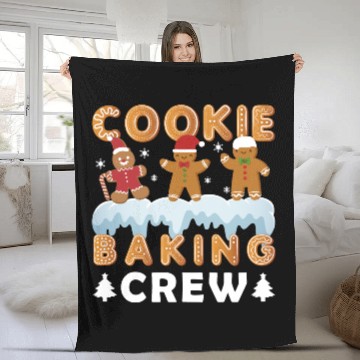 Discover Christmas cookie baking crew Fleece Blankets