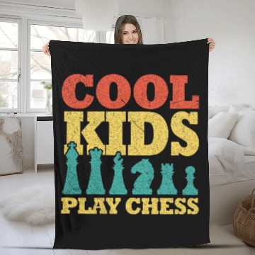 Discover Chess Board Game Player Lover Cool Kids Fleece Blankets
