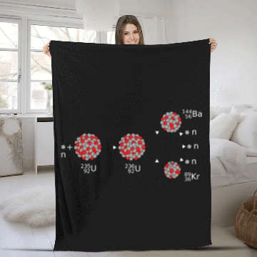 Discover uranium 235, Physics science nuclear Fleece Blankets