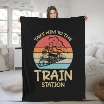 Discover Take Him To The Train Station Funny Fleece Blankets