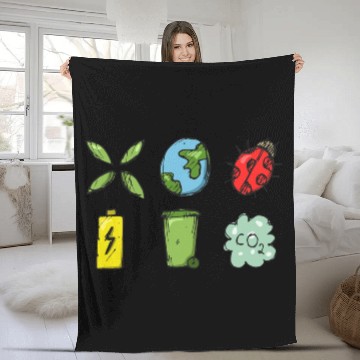 Discover ladybug in natural Fleece Blankets