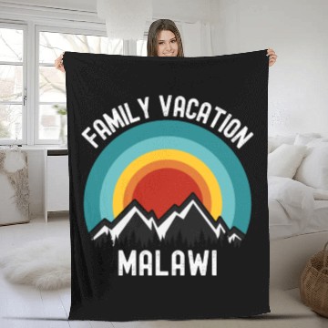 Discover Malawi Family Vacation Matching Outfit Fleece Blankets