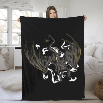 Discover Cowboy Riding Dragon Creature Mythological Fleece Blankets