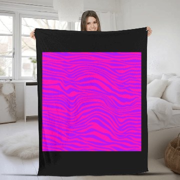 Discover Neon Pink Purple Zebra Pattern Fleece Blankets