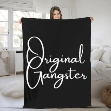 Discover OG Original Gangster (handwriting cursive letters) Fleece Blankets