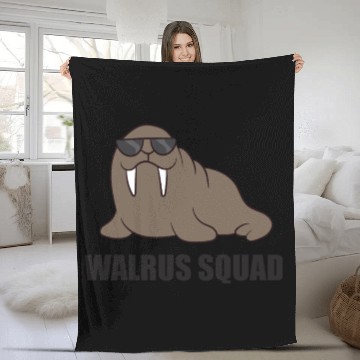 Discover Team Walrus Funny Walrus Squad Fleece Blankets