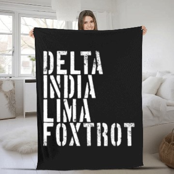 Discover Delta India Lima Foxtrot Phonetic Hot Dad Men's Fleece Blankets