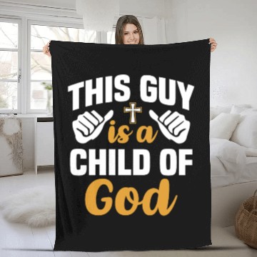 Discover Guy Child of God Christian Religious Apparel Fleece Blankets