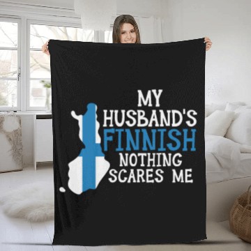 Discover Nothing Scares Me Husband Wife Finland Married Fleece Blankets