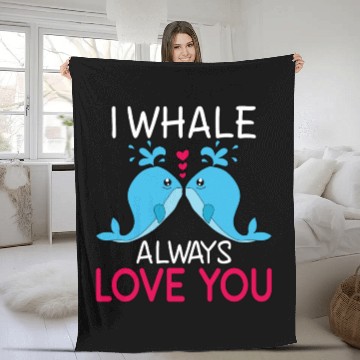 Discover I WHALE ALWAYS LOVE YOU GIFT FUNNY VALENTINES DAY Fleece Blankets