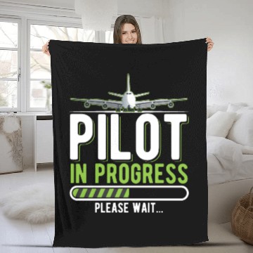 Discover Pilot Loading Airplane Funny Pilots Fleece Blankets