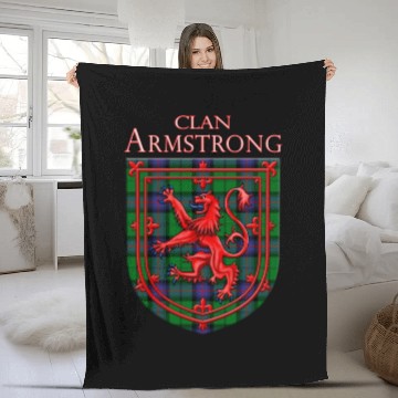Discover Armstrong Tartan Scottish Plaid Lion Rampant Fleece Blankets