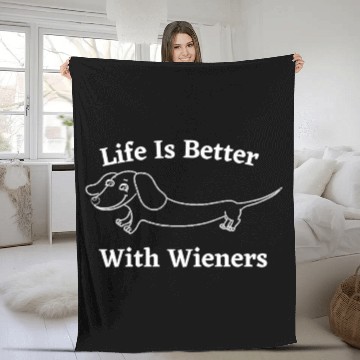 Discover Miniature Dachshund- Life Is Better With Wieners Fleece Blankets
