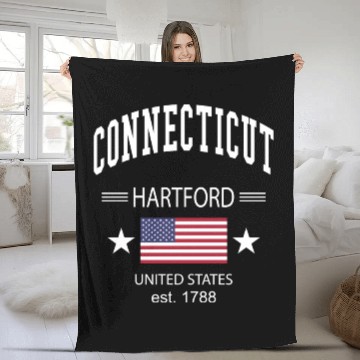 Discover Connecticut Fleece Blankets