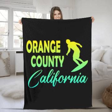 Discover Orange County Surf Fleece Blankets