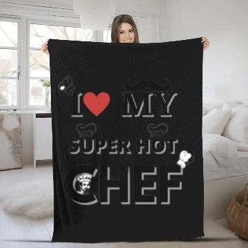 Discover I Love My Super Hot Chef Valentine's Day Chef's Fleece Blankets