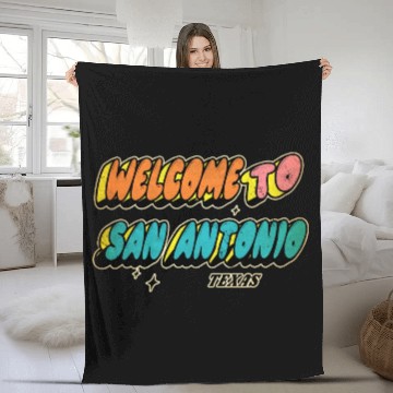 Discover Welcome to San Antonio Texas Design Fleece Blankets