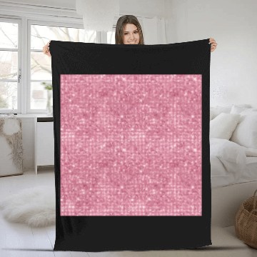 Discover Luxury Pink Sparkly Sequin Pattern Fleece Blankets