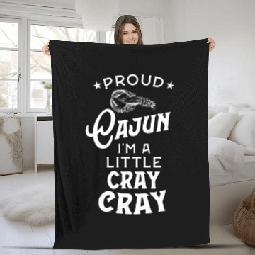 Discover Proud Cajun Little Cray Crazy Funny Crawfish Boil Fleece Blankets