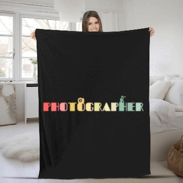 Discover Retro Photographer Camera Vintage Photography Fleece Blankets