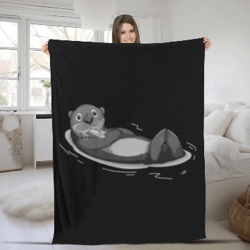 Discover Lazy Sea Otter Funny Otters Fleece Blankets