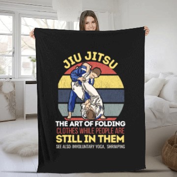 Discover Jiu Jitsu Art of Folding Clothes BJJ MMA Fleece Blankets